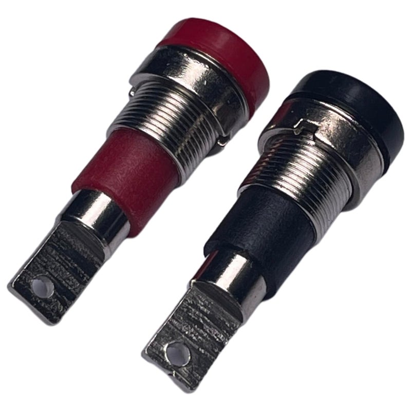 CESS Black and Red Banana Female Jack Socket - 4mm Banana Female Connector Panel/Chassis Mount Soldering Type (10 Pack) - Image 2